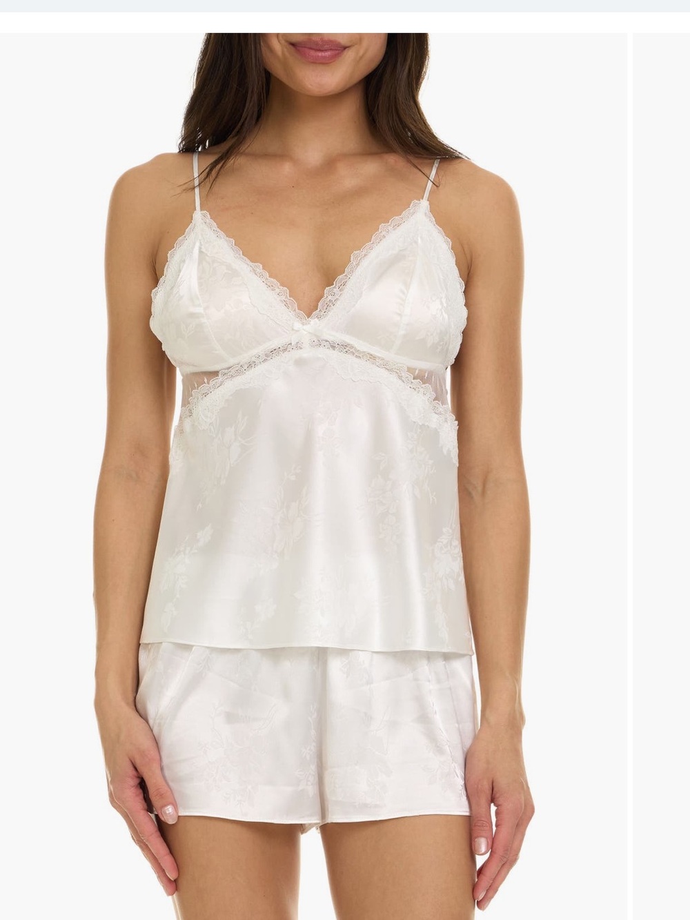 Flora Nikrooz Kaiya Lace Trim Satin Pajamas